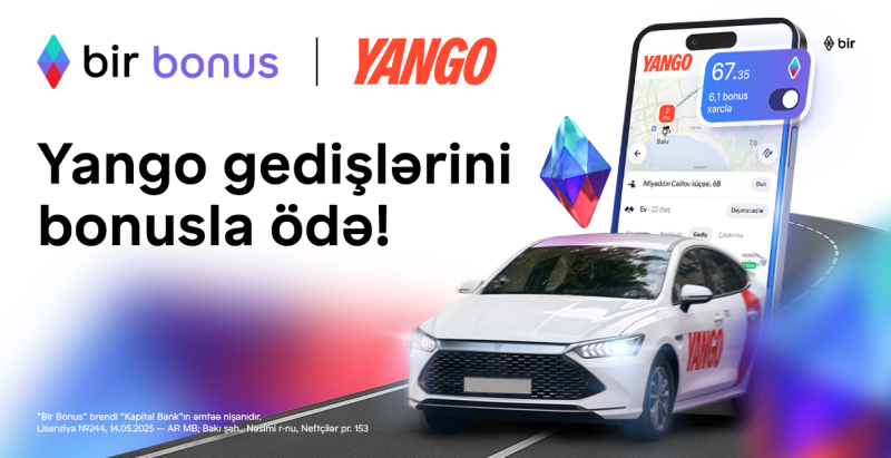 Taksi ödənişlərinizi Bir Bonus-la edin, pulunuz cibinizdə qalsın